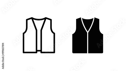Two sleeveless jackets with zippers Vector