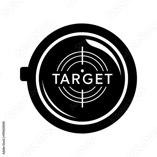 Target icon with concentric circles and crosshairs on a simple background viewed from a straightforward perspective