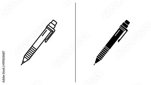 Two pencils one black and one white Vector