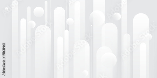 Abstract White Vertical Pillars Background With Soft Gradients And Rounded Shapes For Modern Design