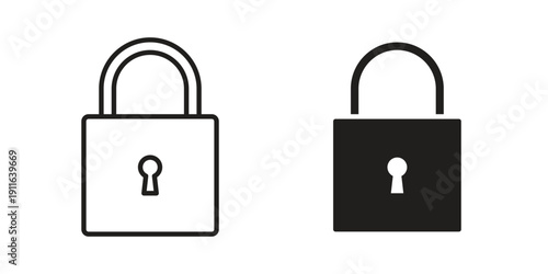 Lock icon. linear style sign for mobile concept and website ui design