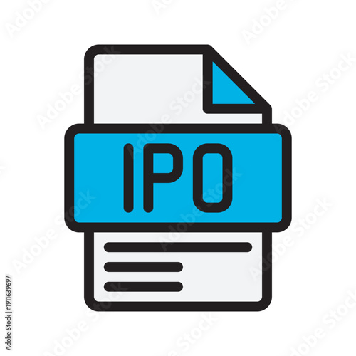 IPO Color Icon Initial Public Offering icon representing company stock market launch.