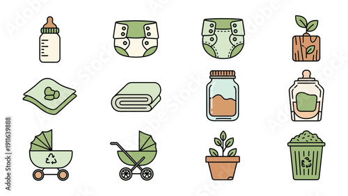 Eco-Friendly Baby Essentials: A delightful collection of eco-friendly baby essentials, encompassing nourishment and care