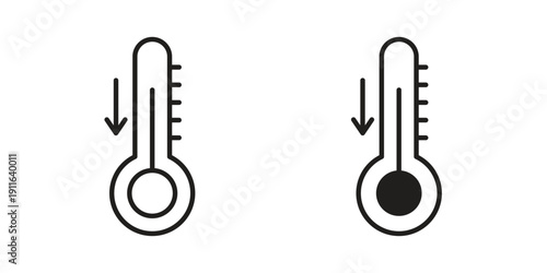 Low Temperature icon. linear style sign for mobile concept and website ui design