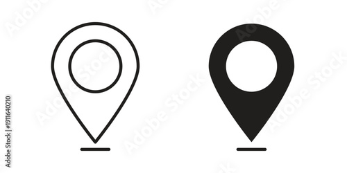 Map marker icon. linear style sign for mobile concept and website ui design