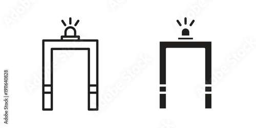 Metal detector icon. linear style sign for mobile concept and website ui design