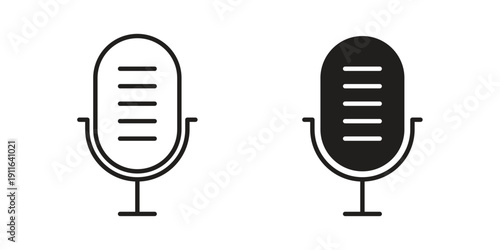 Microphone icon. linear style sign for mobile concept and website ui design