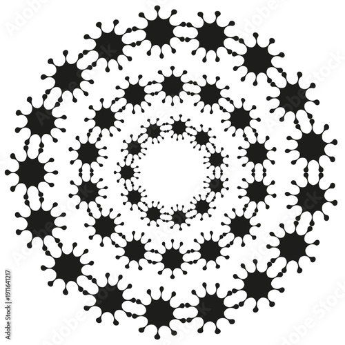 Circular abstract structures. Magnificent splat Vector. Professional viral illustrations. Extraordinary concentric components.