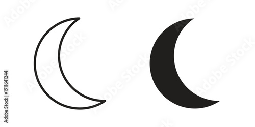 Moon icon. linear style sign for mobile concept and website ui design
