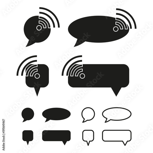 Professional Wi Fi symbols. Professional messaging symbols. Wi Fi Vector. Professional international connectivity icons.
