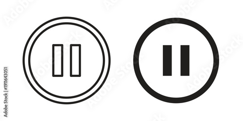 Pause icon. linear style sign for mobile concept and website ui design