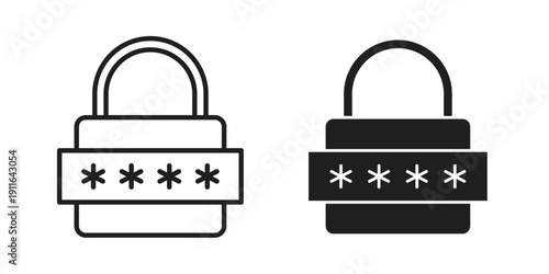 Password icon. linear style sign for mobile concept and website ui design