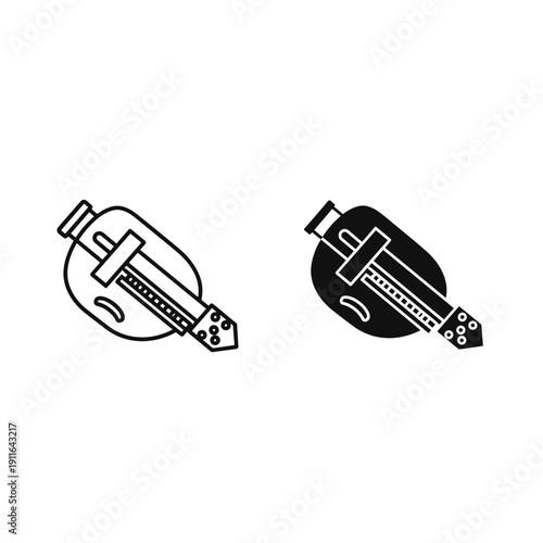 A black and white drawing of two similar objects Vector