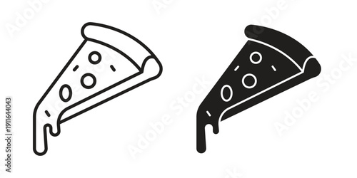 Pizza slice icon. linear style sign for mobile concept and website ui design