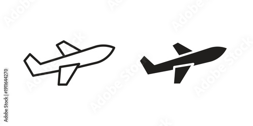 Plane icon. linear style sign for mobile concept and website ui design