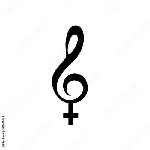 Combined Treble Clef and Female Gender Symbol Icon