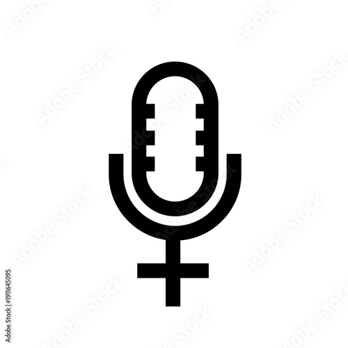 Female Microphone Symbol for Women's Voices and Media Representation