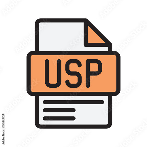 USP Color Icon Unique Selling Proposition icon highlighting product differentiation and value advantage.