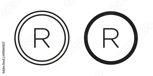 Registered icon. linear style sign for mobile concept and website ui design