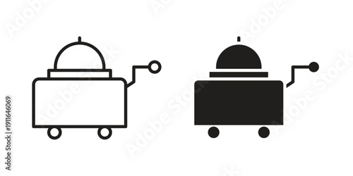 Room service icon. linear style sign for mobile concept and website ui design