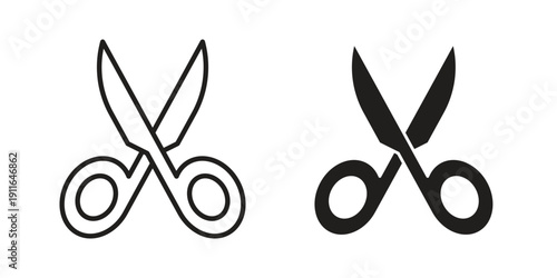 Scissors icon. linear style sign for mobile concept and website ui design