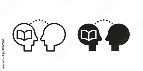 Share thoughts icon. linear style sign for mobile concept and website ui design