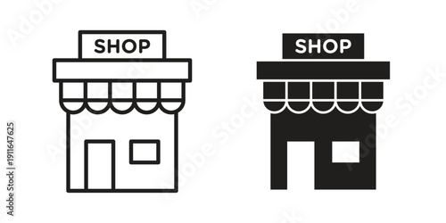 Shop icon. linear style sign for mobile concept and website ui design
