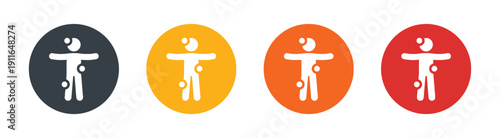 Human body icons in different colors showing health status or medical conditions