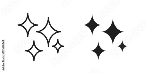 Sparkles icon. linear style sign for mobile concept and website ui design