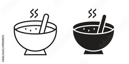 Soup icon. linear style sign for mobile concept and website ui design
