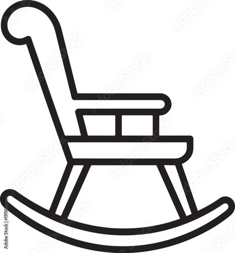 Rocking chair icon outline style furniture for home decor