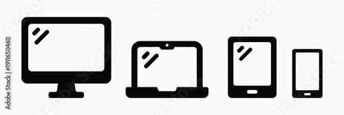 Icons representing different electronic devices for technology and connectivity
