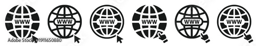 Internet, world wide web, browsing, online access, clicking on globe icon, website navigation