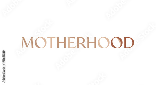 Vector illustration of motherhood concept with orange text on white background
