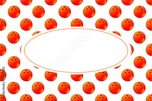 Seamless red bowling pattern frame. Red bowling pattern frame background. 