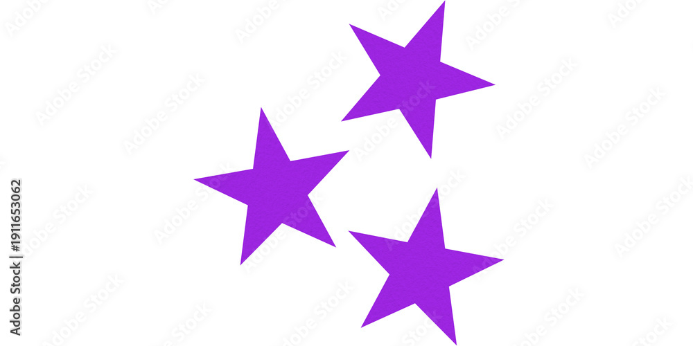 Obraz premium Bright purple stars are perfect for celebrations, achievements, or a magical theme. Ideal for holiday greeting cards, banners, or decorations, set against a transparent background.