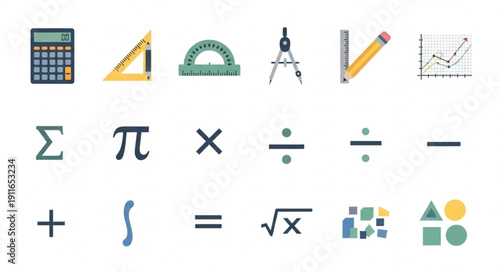 Collection of Mathematical Symbols and Tools for Education.
