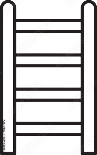 Simple black and white illustration of a horizontal blind window shade