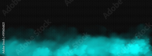 Turquoise Smoke Cloud Edge | Blue-Green Fog Frame