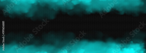 Turquoise Smoke Cloud Edge | Blue-Green Fog Frame