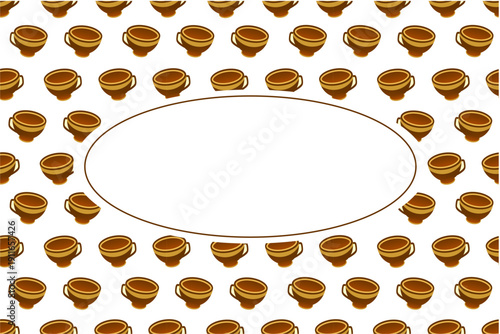 Coffee drink pattern frame background. Seamless coffee drink pattern frame. Seamless pattern with coffee drink frame.