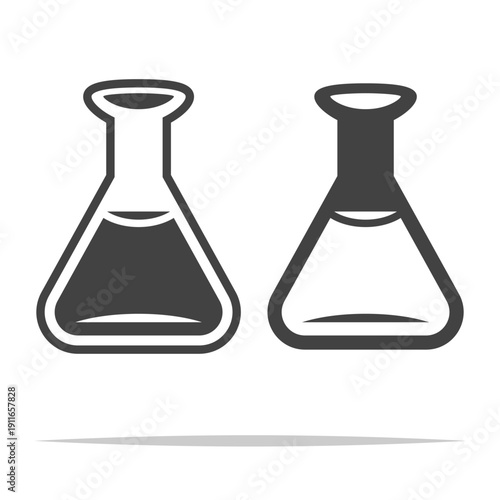 Chemical flask icon transparent vector isolated illustration