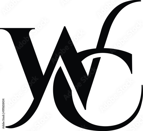 Letter WC minimalist logo
