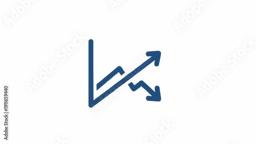 Blue Arrows Graph Chart Symbol.