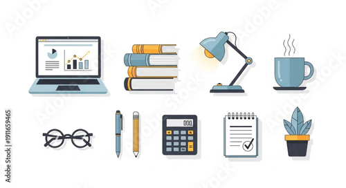 Office supplies and equipment for work and study.