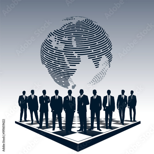 A group of entrepreneurs on a chessboard.