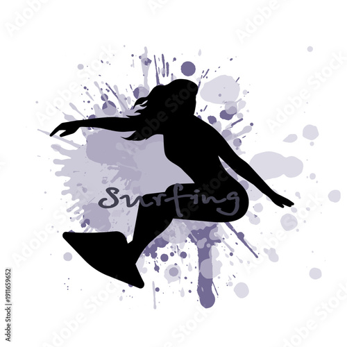 Surfer on the wave vector illustration