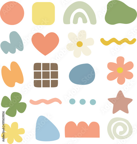 pastel colorful abstract shapes vector