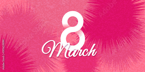 Women's day banner , 8 march, minimal line, vector illustration