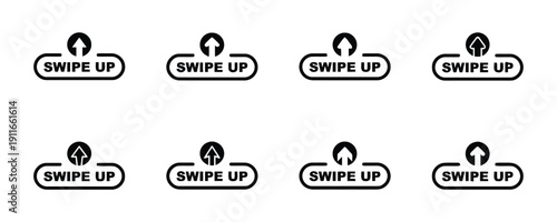 Multiple swipe up icons with arrows for social media stories and content promotion
